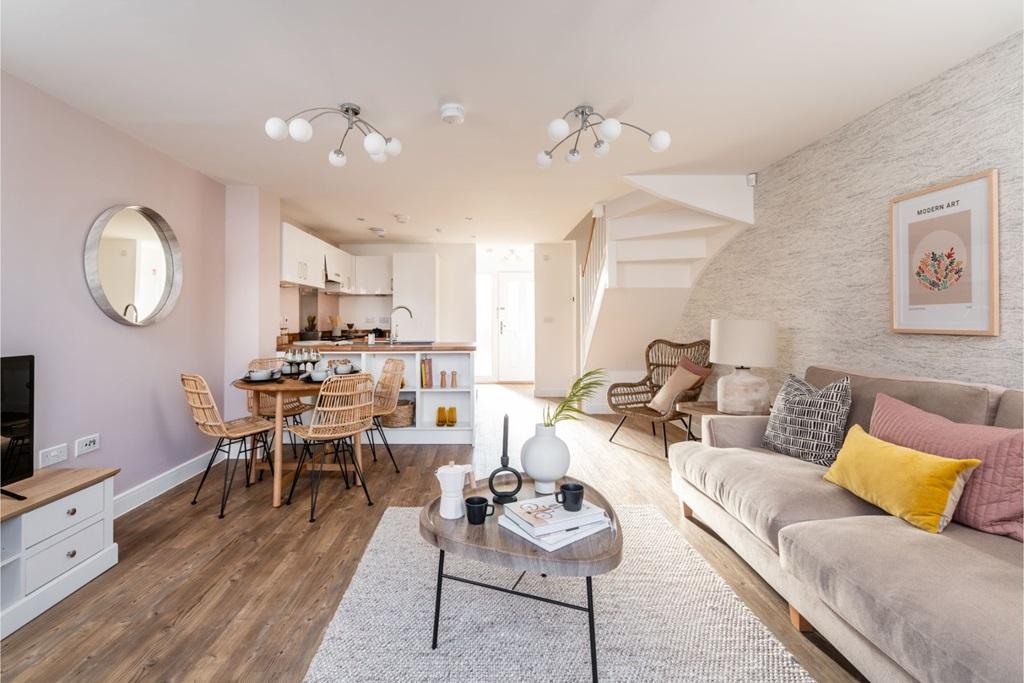 The living area is ideal for socialising and...