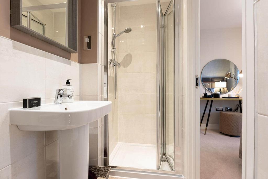 En suite bathroom with double shower