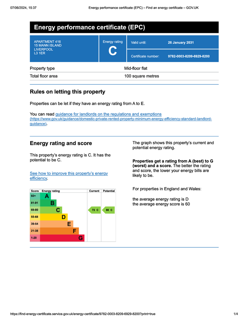 EPC Certificate