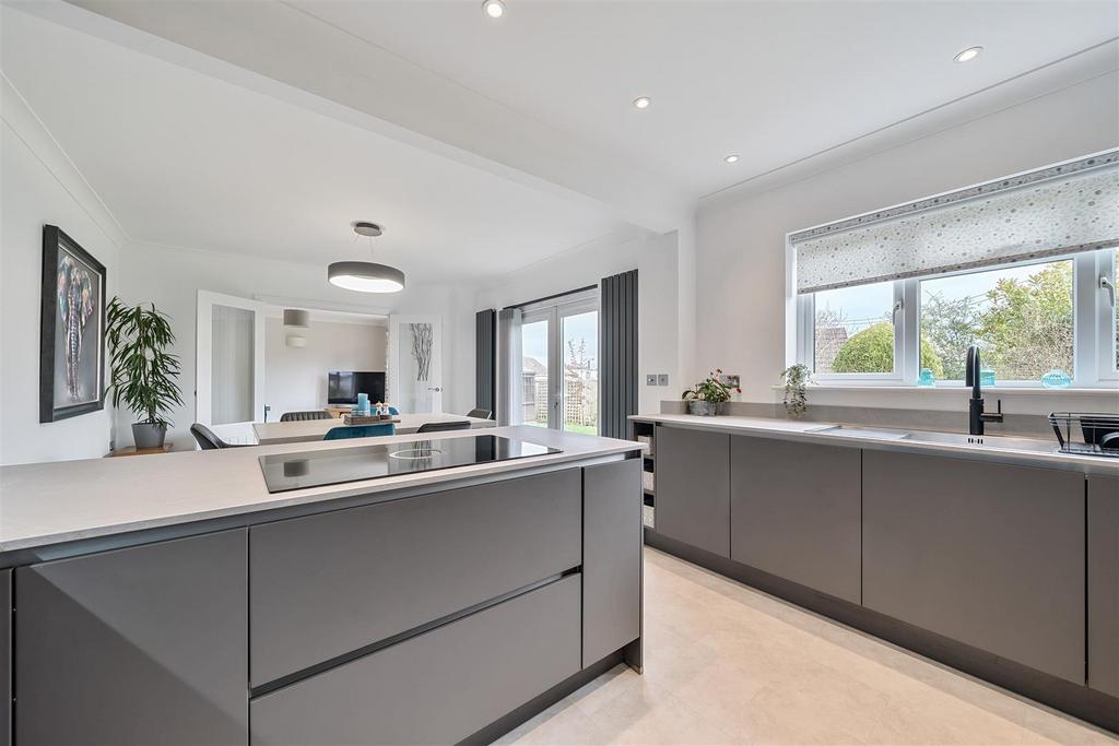 View from Kitchen to Dining Area and Sitting Room