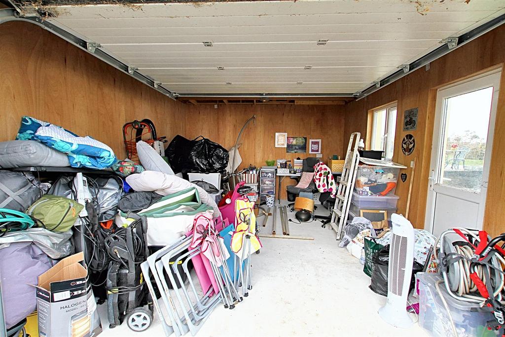 Inside detached garage