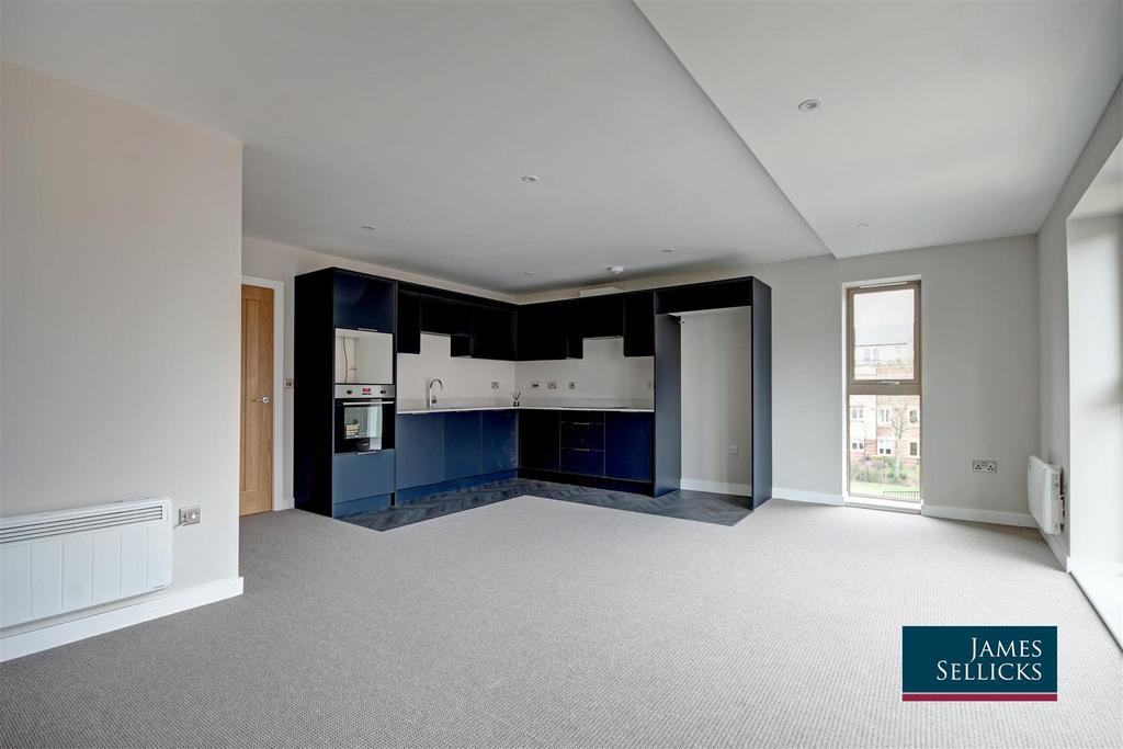 Open plan living room, dining room, kitchen