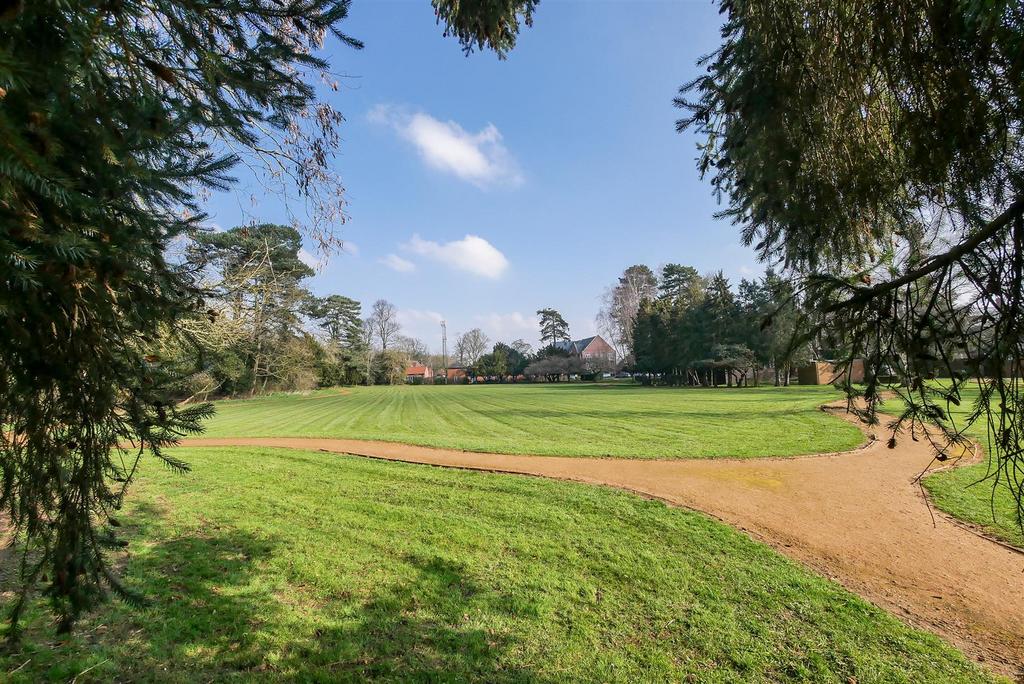 Green space to front of court