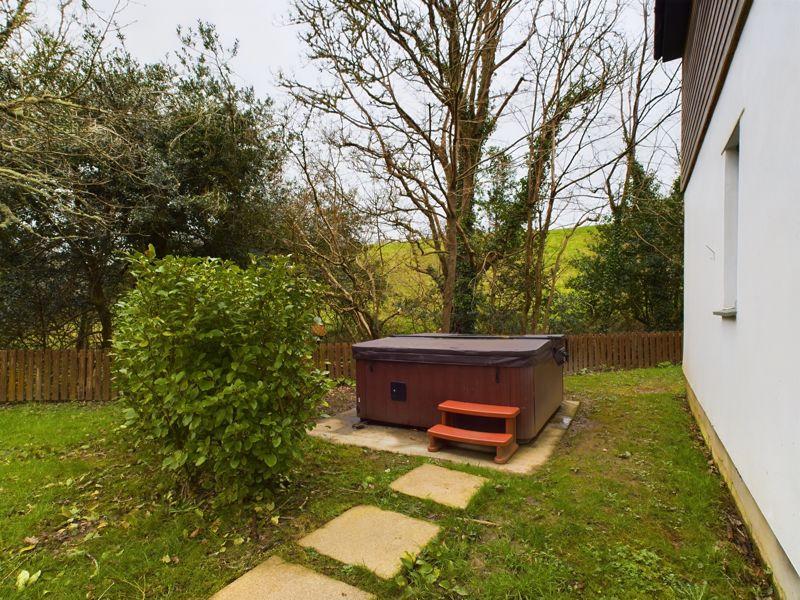 Hot tub in garden