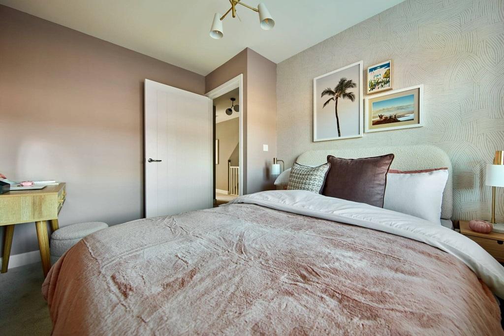 With space to add storage or a desk for home...