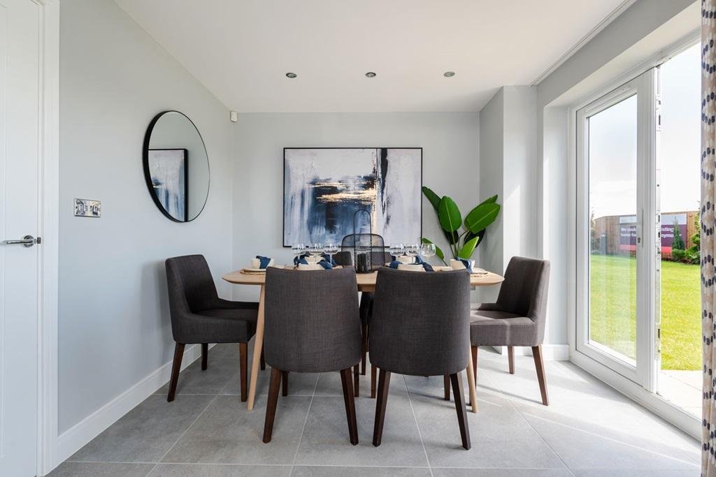 Enjoy views of the garden from the dining table