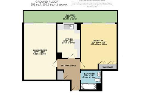 1 bedroom apartment for sale, Auburn Mansions, Poole, Dorset