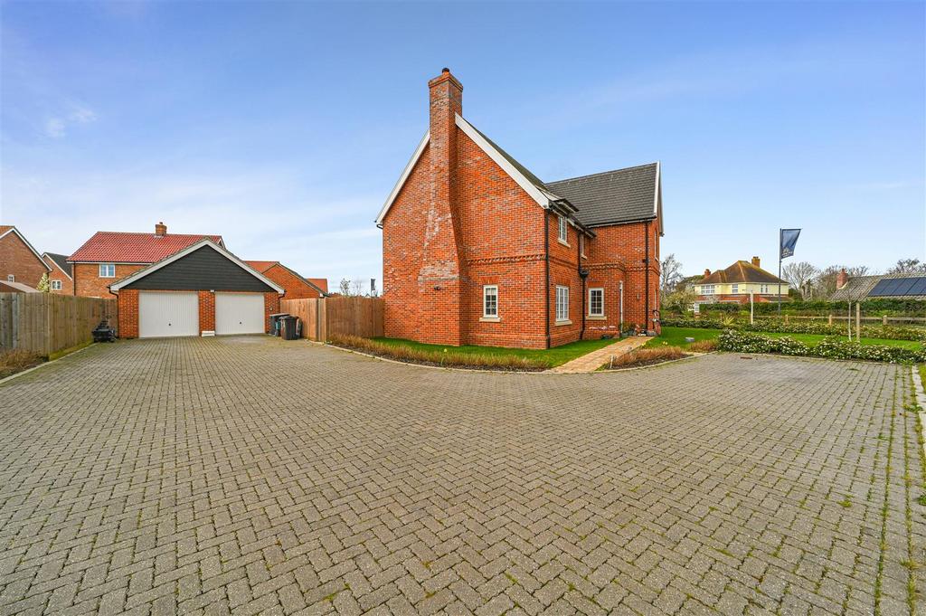 Double garage and driveway