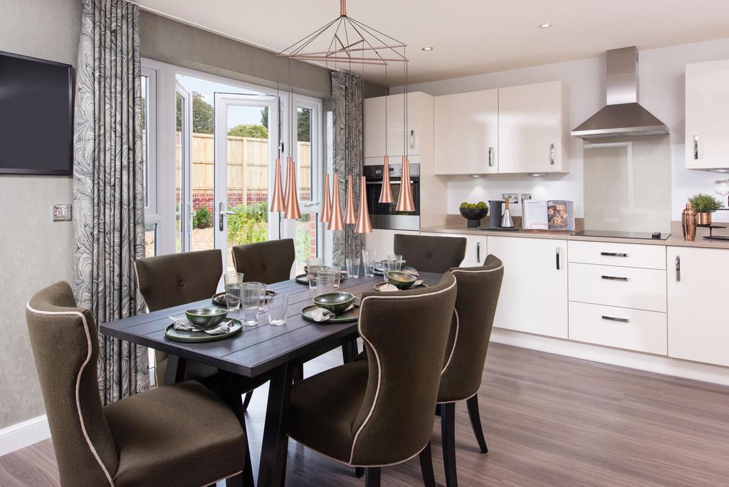 Open plan kitchen dining space in the Hale...