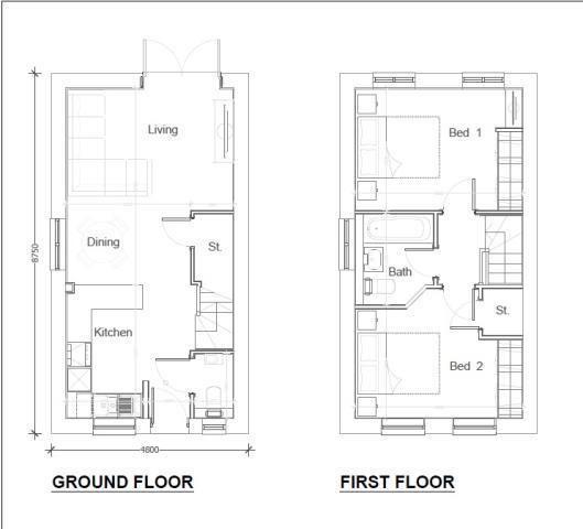 Two Bedroom Type 1 Floor plan