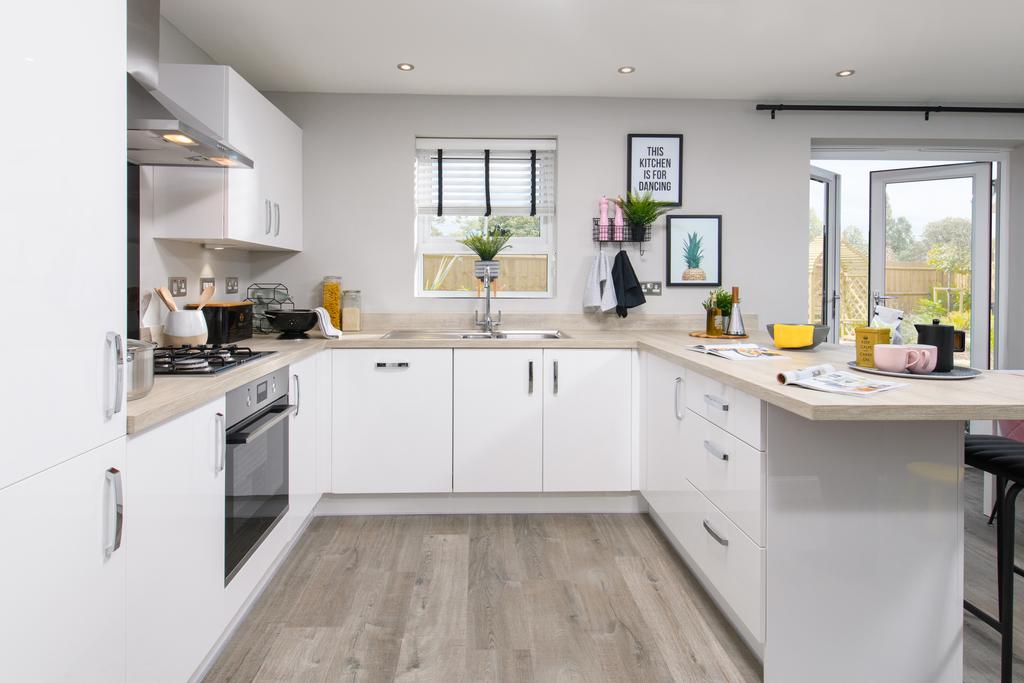 Inside view 4 bedroom Chester open plan kitchen