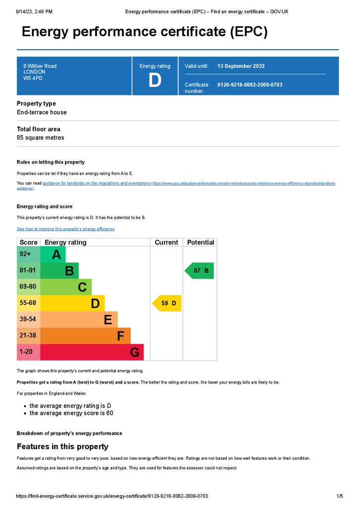 Energy performance certificate (EPC) – Find an ene