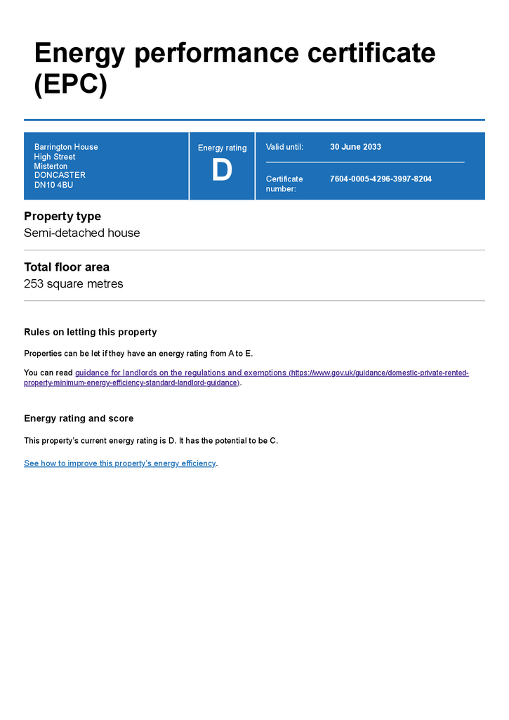 EPC Certificate