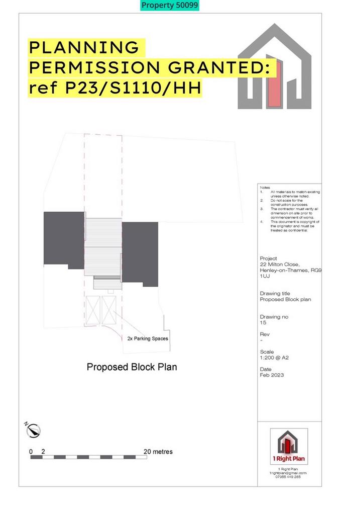 Planning permission granted - site block plan