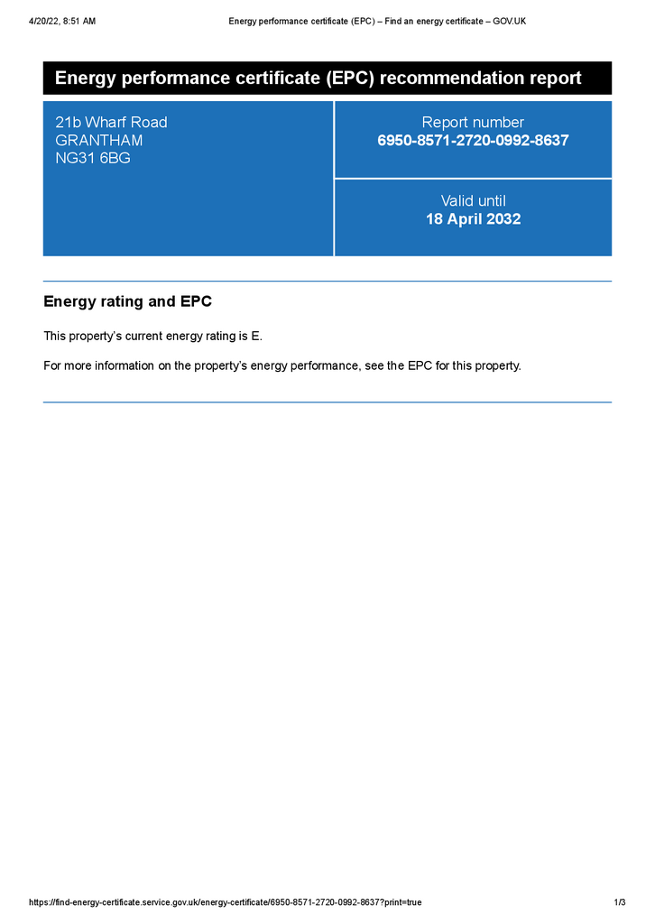 EPC Recommendation Report