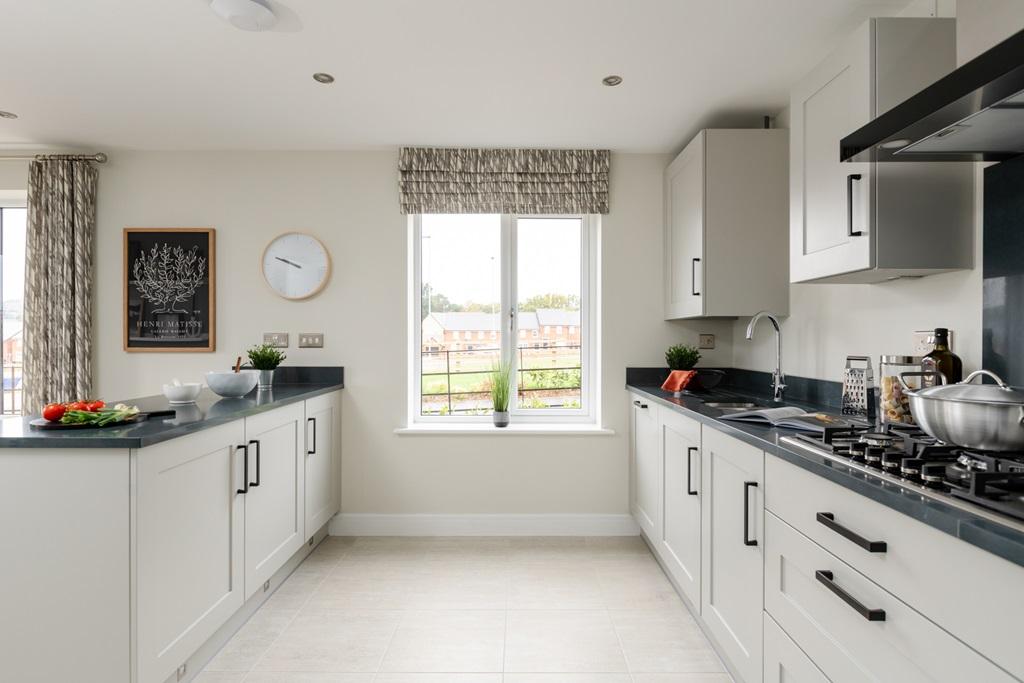 Bright kitchen with energy efficient appliances