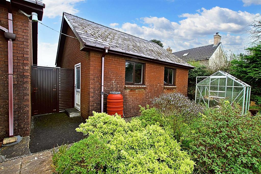 Rear view of Detached double garage