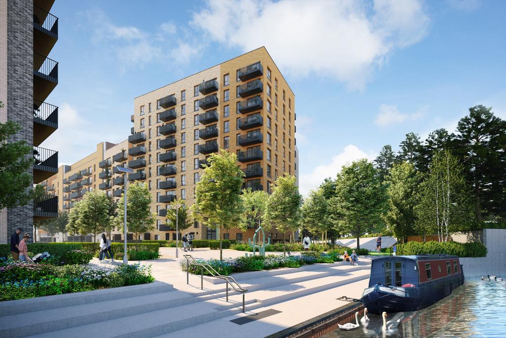 Hayes Village - Canal-side View 01
