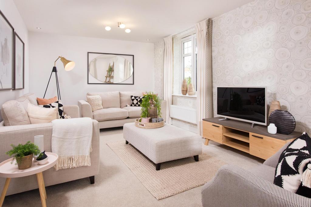 Living room in the Hadley home at Willow Grove