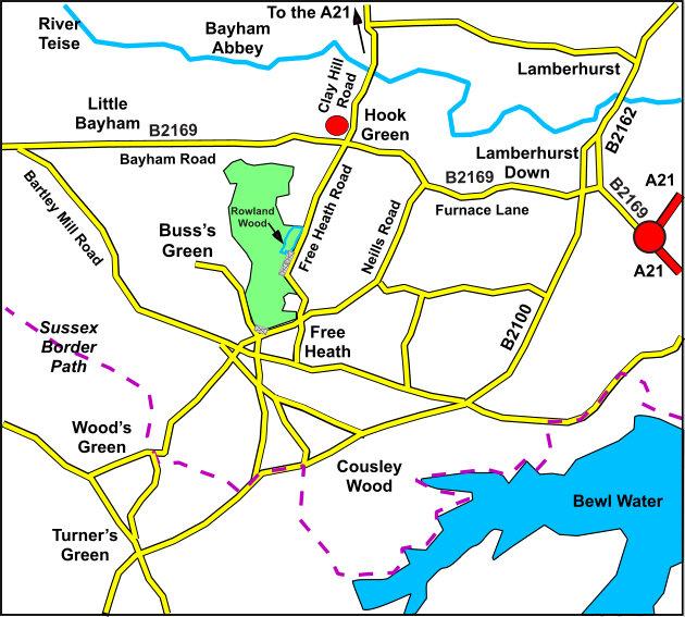 Rowland Wood Location Map