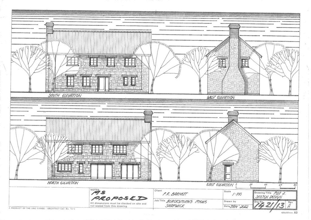 43 22 00001 Plot2 Proposed Elevations Drg No.1421 13 Re