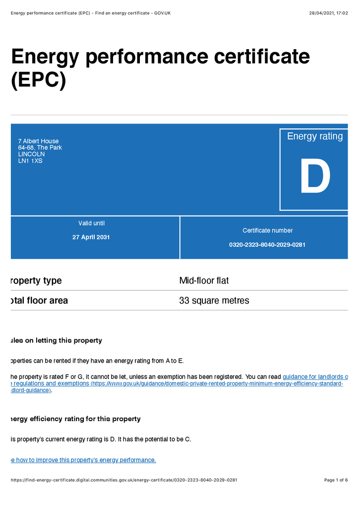 EPC Certificate