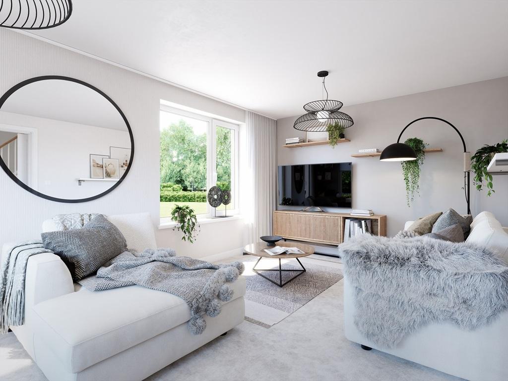 The separate living area is a cosy space to...