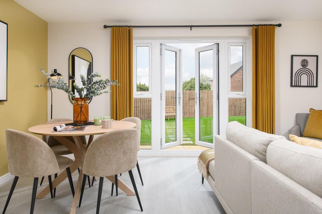 Modern living area looking out into the garden