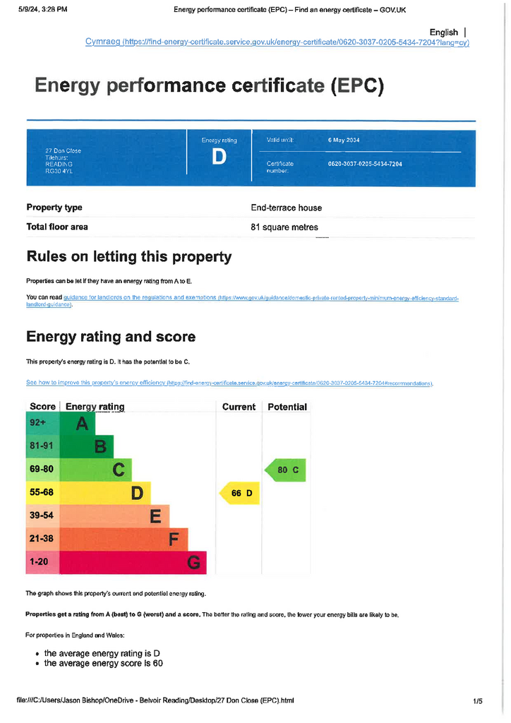 EPC Certificate