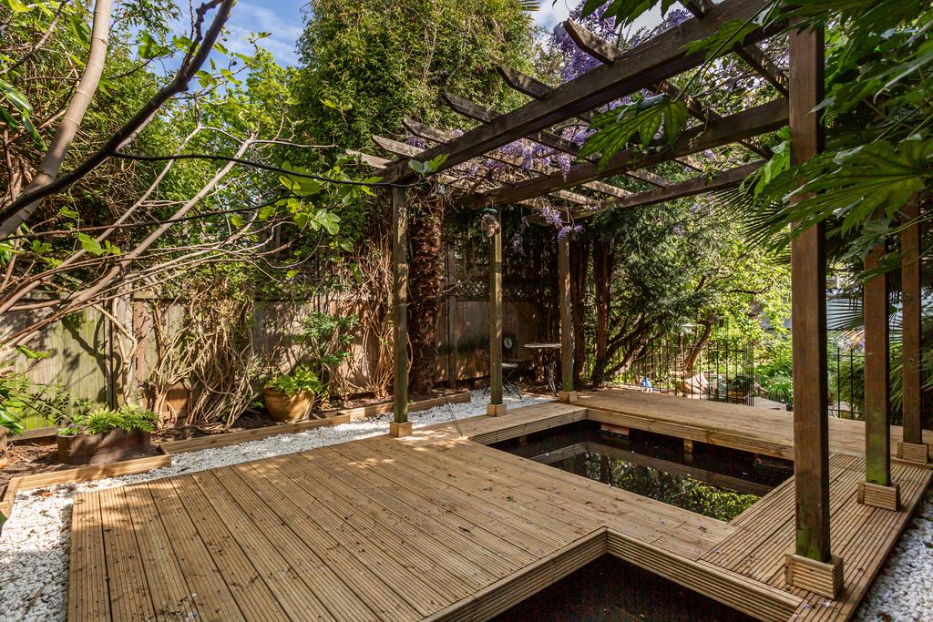 Garden Pond And Decking Area