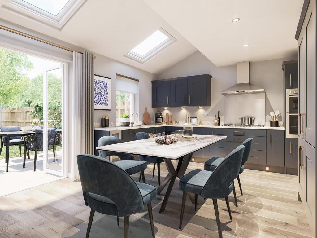 Internal CGI of 5 bedroom Emerson kitchen diner