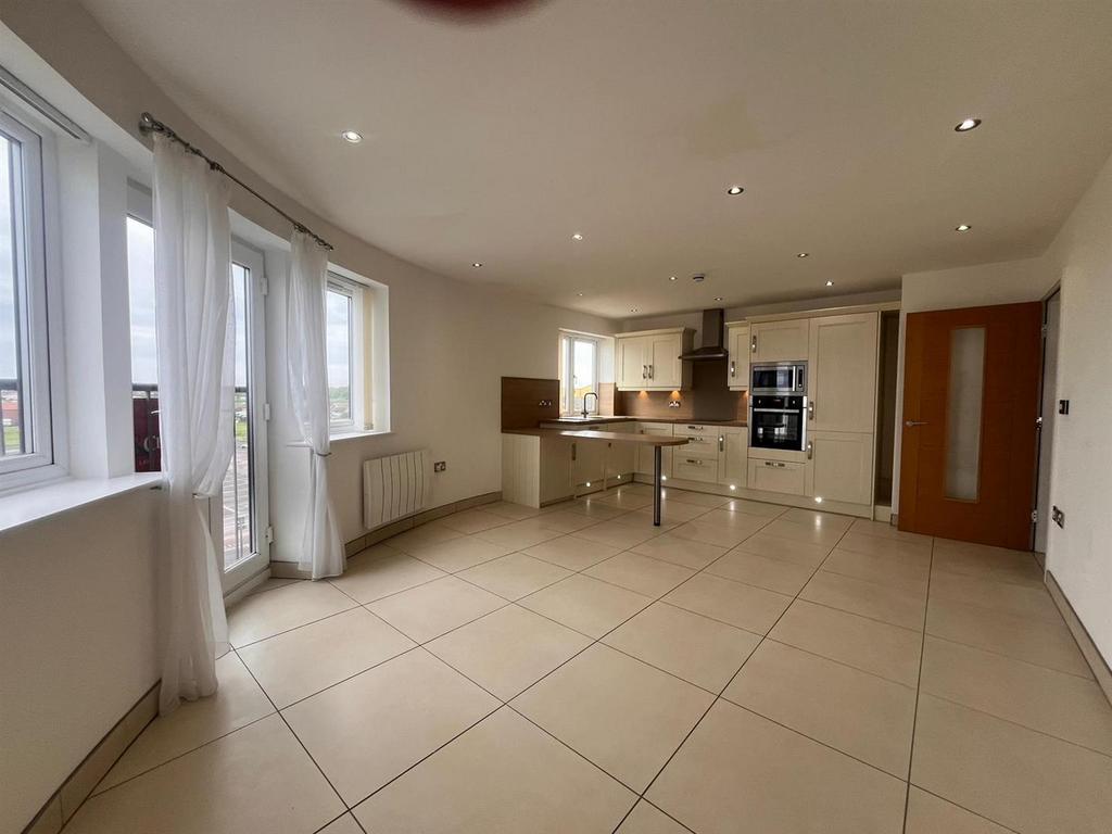 Living room with kitchen area