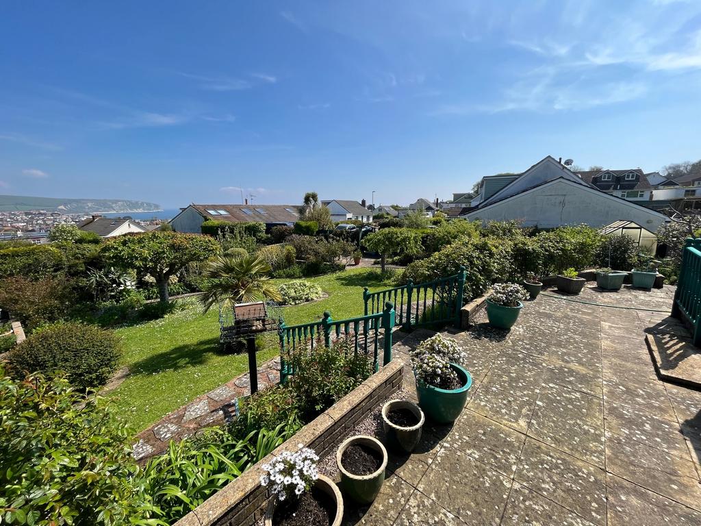 Upper patio, garden and view