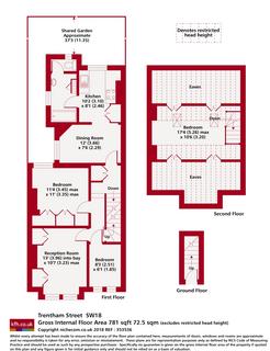 3 bedroom flat to rent, Trentham Street Southfields SW18