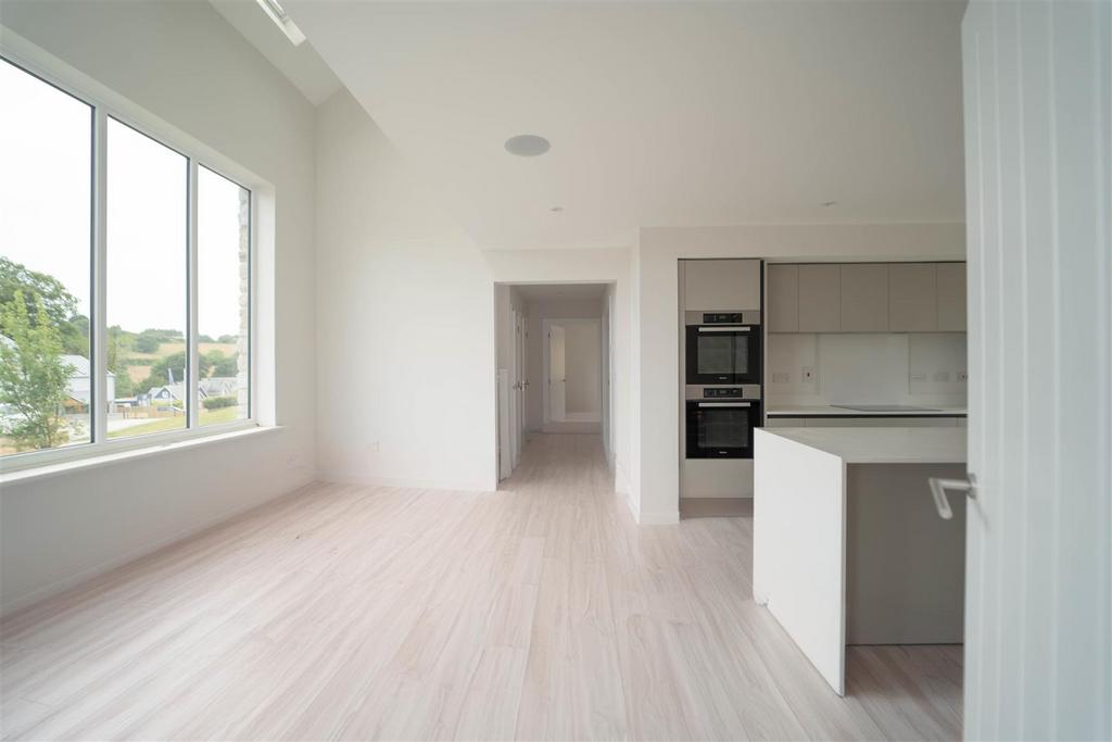 Quality modern kitchen and open plan dining space.