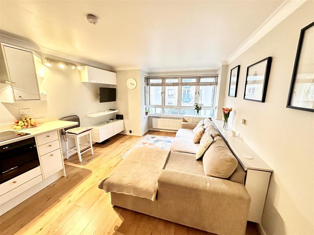 Open plan living room and kitchen