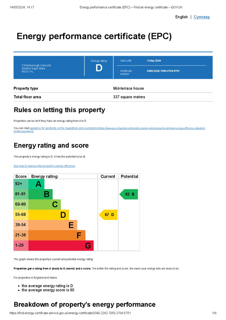 Energy performance certificate (EPC) – Find an ene