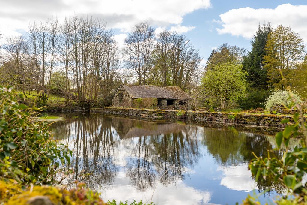 Looking across the Mill Pond to the Drying shed