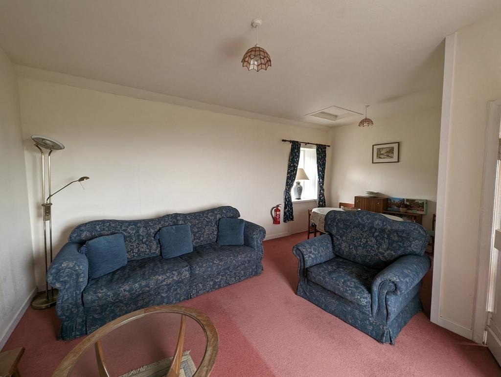 L shaped living and dining room