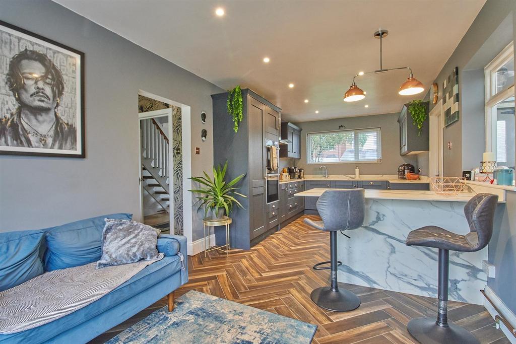 Refitted open plan living dining kitchen