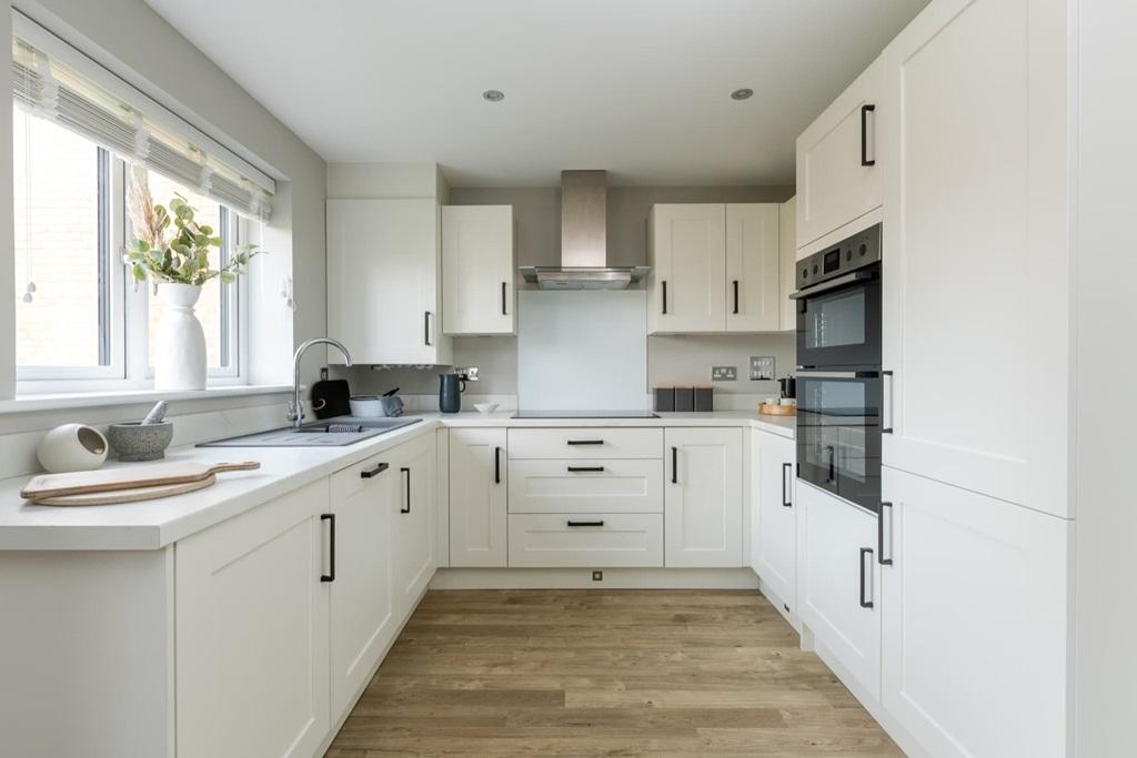 A modern kitchen with ample storage