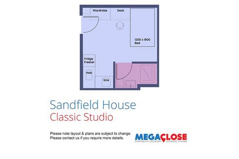 Studio to rent, Flat 115, Sandfield House, 5 Mansfield Road, Nottingham, NG1 3FB