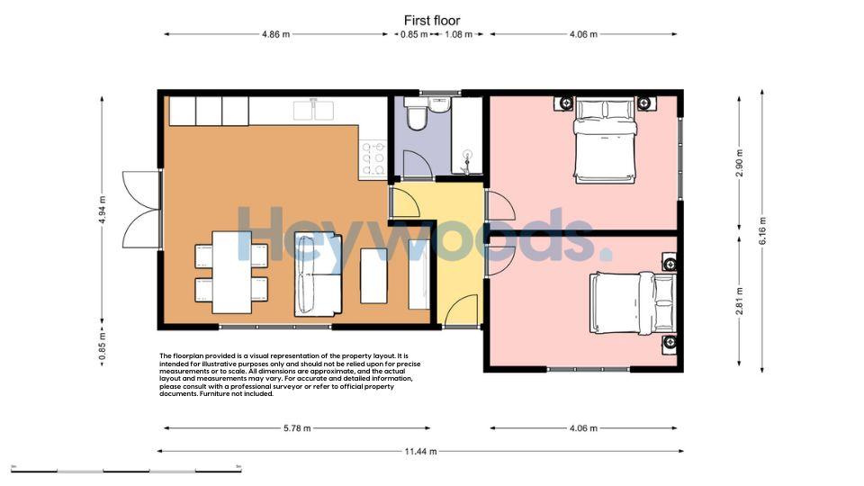The floorplan provided is a visual representation
