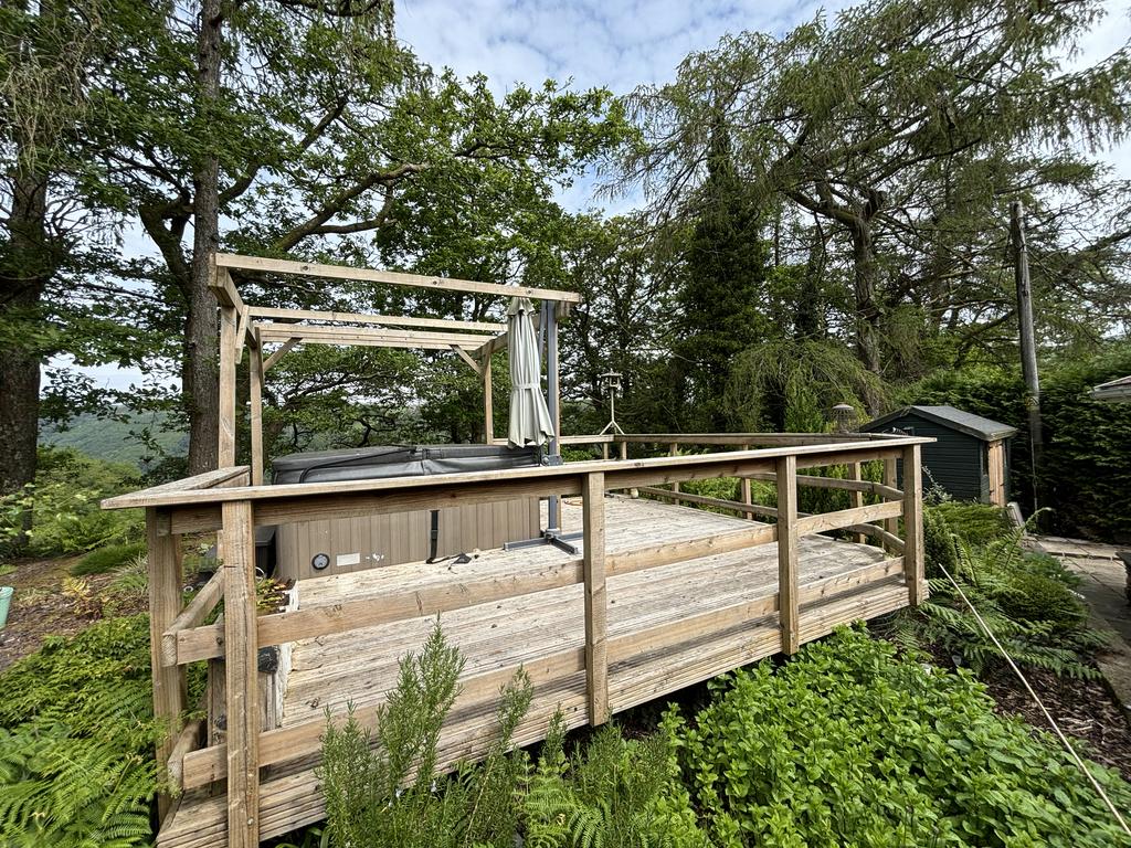 Decking and hot tub