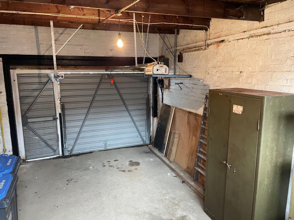 Internal of garage with up and over electric door