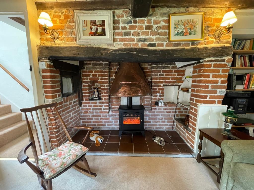 Inglenook fireplace in the living room