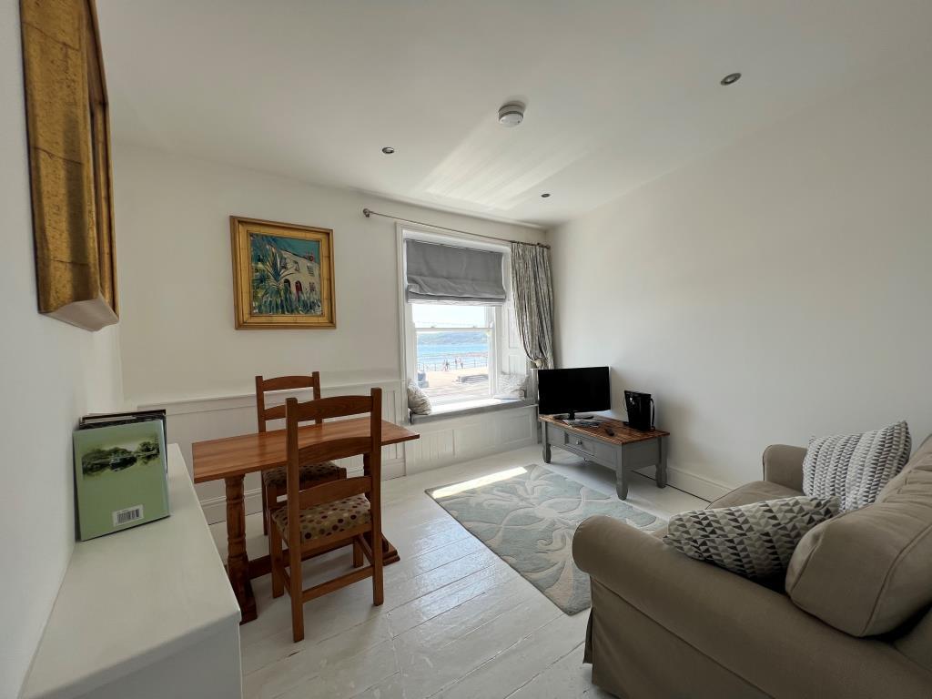 Zelah - first floor apartment living room with sea