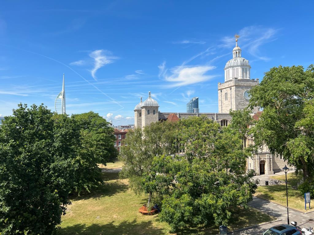 View of Portsmouth Cathedral from Former Restauran