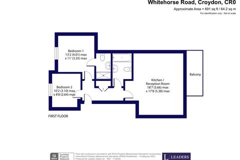 2 bedroom apartment for sale, Flat 3, 170 Whitehorse Road, Croydon