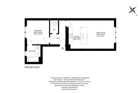 1 bedroom apartment to rent, Rothesay Place, Edinburgh